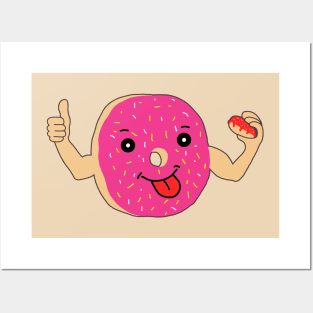 Cute Smiley Kawaii Donut Posters and Art